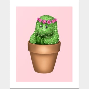 Cute Cactus (Pink Background) Posters and Art
